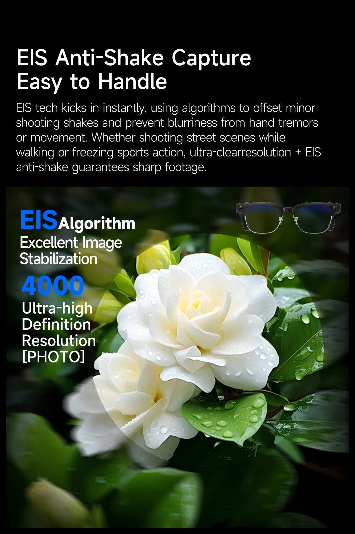2026 New 8K HD AI Smart Glasses Men with Chat GPT 800MP Camera Bluetooth Call AI Translation Voice Assistant Control Unisex Sung