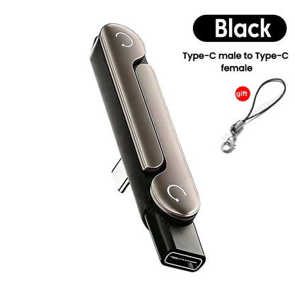 1/2/3PCS Type C Phone Charging Bracket Adapter 240W Fast Charging OTG Type-C Male to USB-C Female Converter With foldable Holder