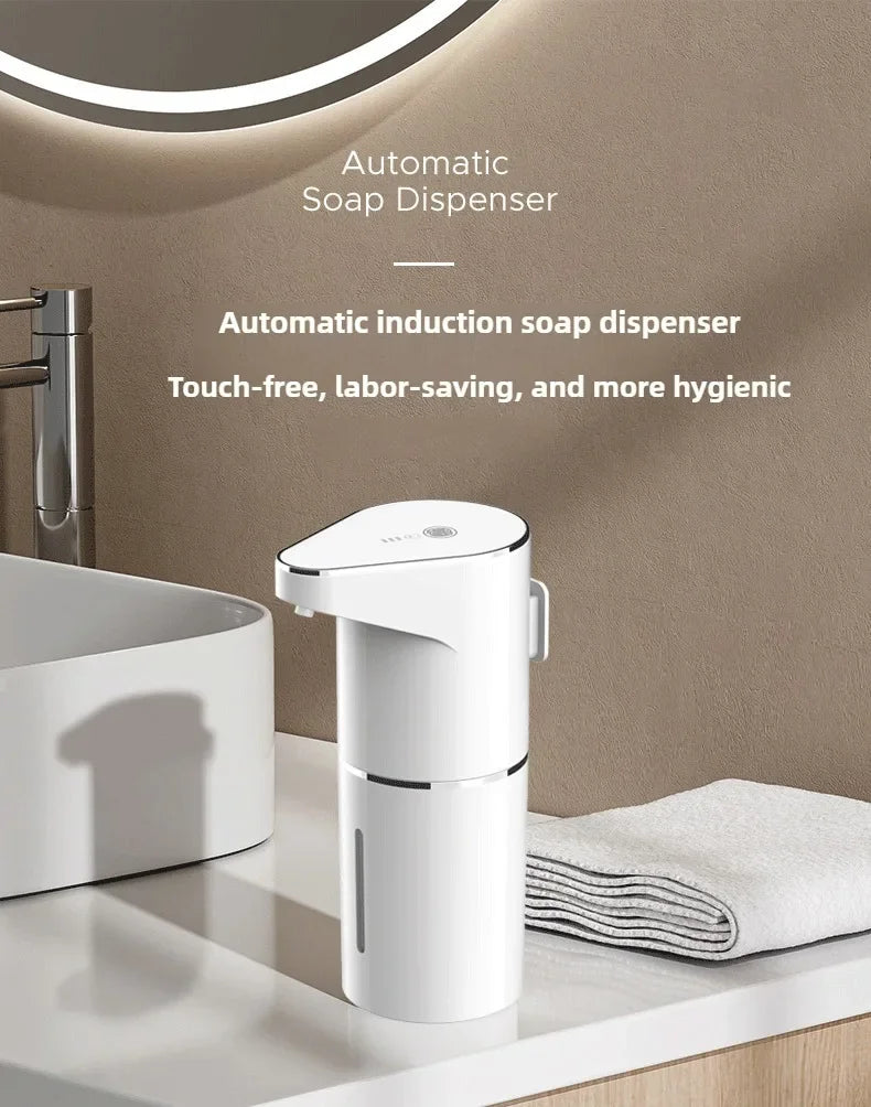 2026 New Automatic Foam Soap Dispensers Bathroom Smart Washing Hand Machine With USB Charging White High Quality ABS Material