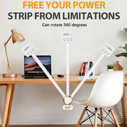 3 Style Retractable Sockets in Various Shapes US Plug Power Strip with AC Outlets USB Port(USB-A/C),Adjustable Electrical Outlet Extender Stick,Multi Socket Wall Socket Universal for Hard-to-Reach Wall Outlets Behind Couch,Be