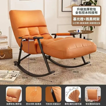 Rocking chair Adult recliner Balcony Lazy sofa Internet celebrity leisure chair Lunch break folding back chair