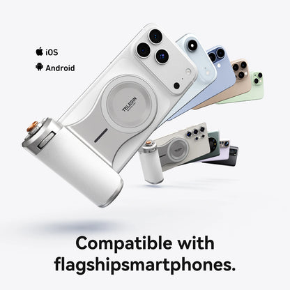 TELESIN Magnetic Phone Camera Shoot Hand Grip 3200Mha Powerbank Wireless Charging Phone Holder Remote Shooting Aid for Iphone