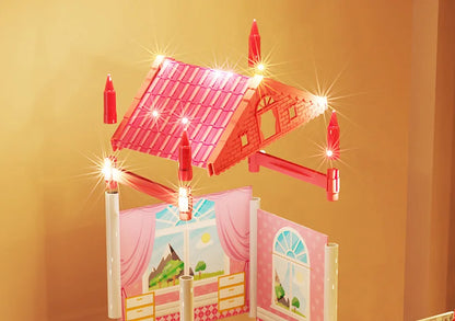 Popular Toy 3d Assembly Diy Mini Toy House Accessories Villa Princess Castle Led Lights Girl Birthday Gift Assembly Toy House