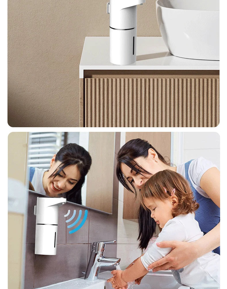 2026 New Automatic Foam Soap Dispensers Bathroom Smart Washing Hand Machine With USB Charging White High Quality ABS Material