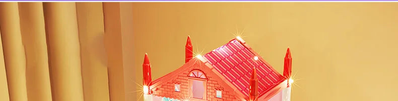 Popular Toy 3d Assembly Diy Mini Toy House Accessories Villa Princess Castle Led Lights Girl Birthday Gift Assembly Toy House