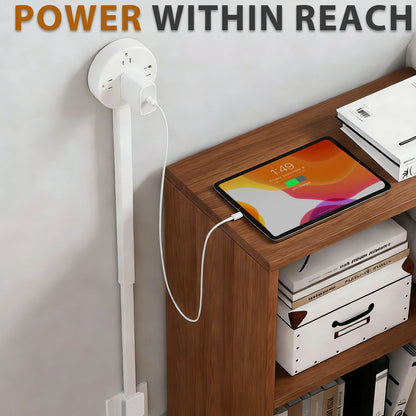 3 Style Retractable Sockets in Various Shapes US Plug Power Strip with AC Outlets USB Port(USB-A/C),Adjustable Electrical Outlet Extender Stick,Multi Socket Wall Socket Universal for Hard-to-Reach Wall Outlets Behind Couch,Be