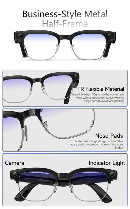2026 New 8K HD AI Smart Glasses Men with Chat GPT 800MP Camera Bluetooth Call AI Translation Voice Assistant Control Unisex Sung