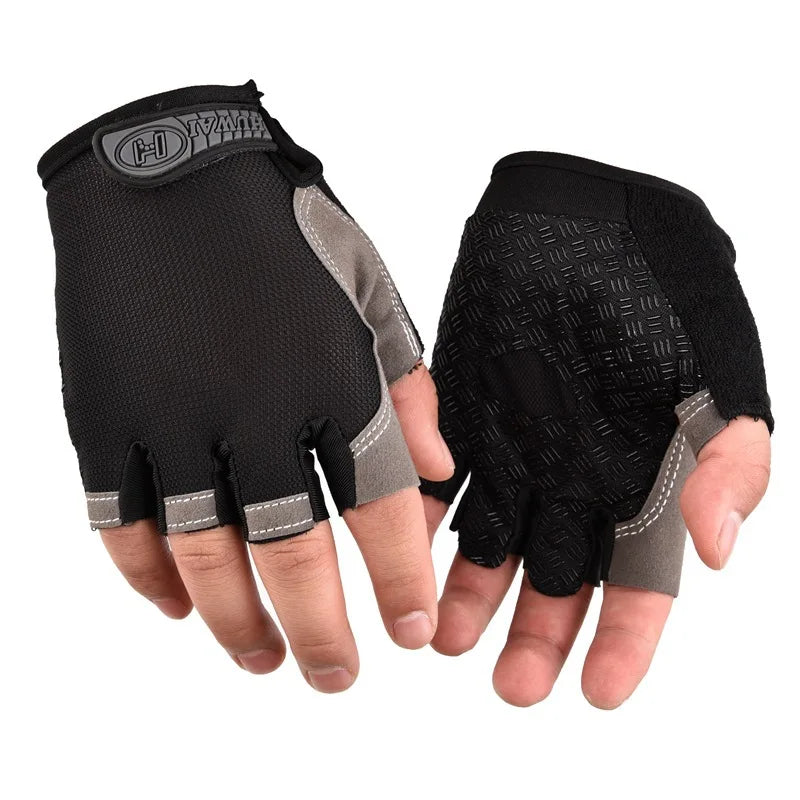Men Cycling Bicycle Gloves Half Finger Gym Gloves Women Mitten Breathable Anti-slip Glove Fitness Sport Training Gloves