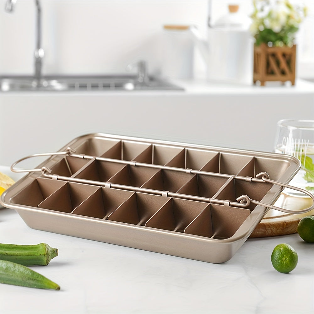1pc Brownie Cake Pan With Dividers (12.2''x7.7'') Stainless Steel Loaf Pan Non-Stick Square Muffin Pan Blondie Bakeware