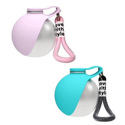 Spherical Dog Water Bottle Portable Hiking Water Dispenser Leak-Proof  Foldable Silicone Bowl for Dogs Travel Outdoor Walking