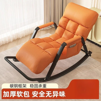 Rocking chair Adult recliner Balcony Lazy sofa Internet celebrity leisure chair Lunch break folding back chair