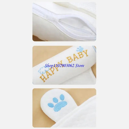 B5XB Infant Head Rest Pillow Breathable Pearls Cotton Filling Machine Washable Design For Crib Strollers Car