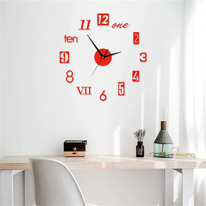 Creative Luminous Silent Wall Clock DIY Living Room Bedroom Three-dimensional Decorative Digital Clock Acrylic Wall Home Decor