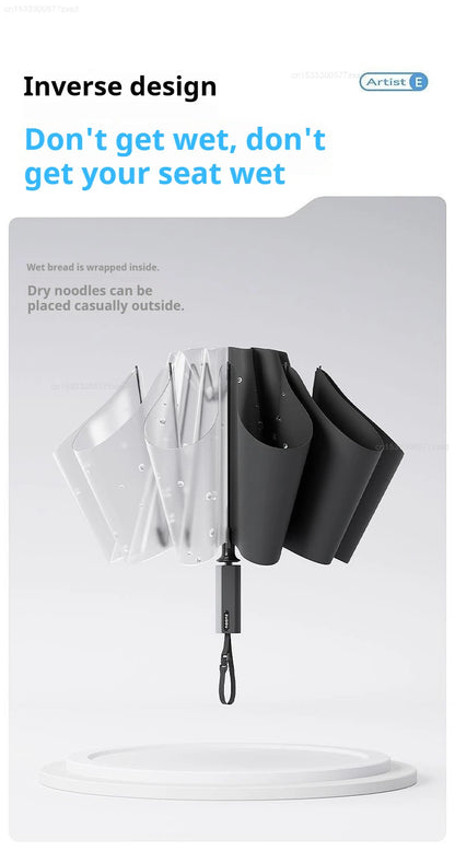 ZUODU Fully Automatic Reverse-Folding Umbrella Durable Wind-resistant Umbrella Rainproof UV Resistant Umbrella Sun Protection