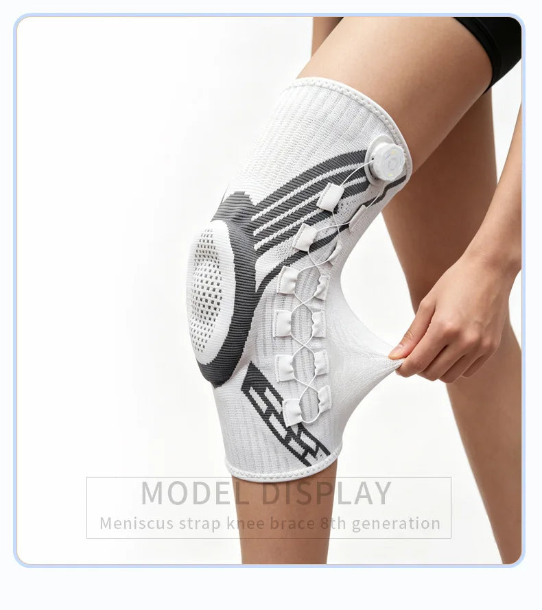Sports knee support strap with spring support silicone shock absorption suitable for running basketball hiking outdoor sports