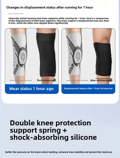 Sports knee support strap with spring support silicone shock absorption suitable for running basketball hiking outdoor sports