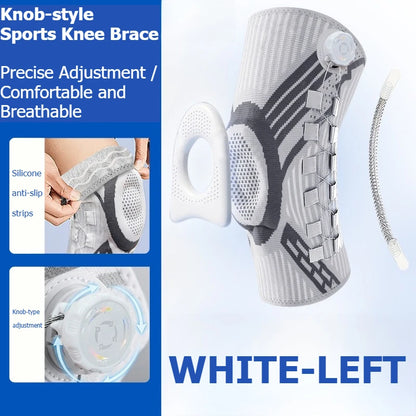 Sports knee support strap with spring support silicone shock absorption suitable for running basketball hiking outdoor sports