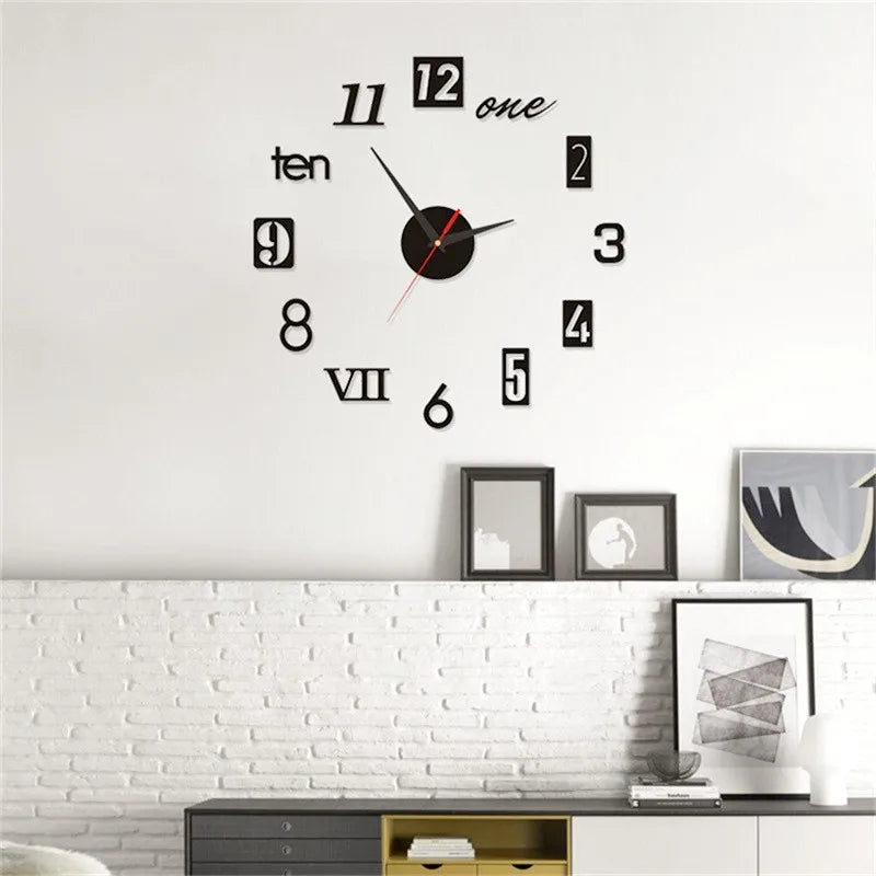 Creative Luminous Silent Wall Clock DIY Living Room Bedroom Three-dimensional Decorative Digital Clock Acrylic Wall Home Decor