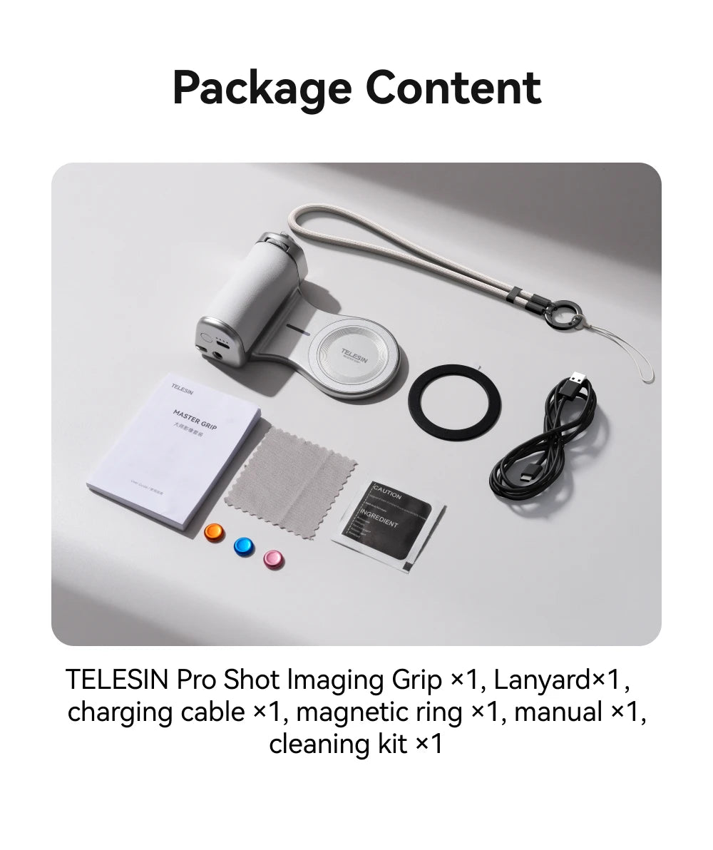 TELESIN Magnetic Phone Camera Shoot Hand Grip 3200Mha Powerbank Wireless Charging Phone Holder Remote Shooting Aid for Iphone