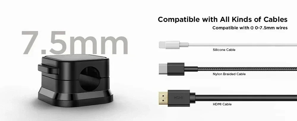 Magnetic Cable Clip Cable Holder Adhesive Wire Keeper Cord Cable Organizer for Home Office Under Desk Management