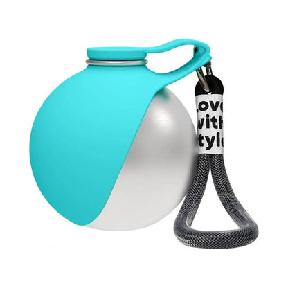 Spherical Dog Water Bottle Portable Hiking Water Dispenser Leak-Proof  Foldable Silicone Bowl for Dogs Travel Outdoor Walking