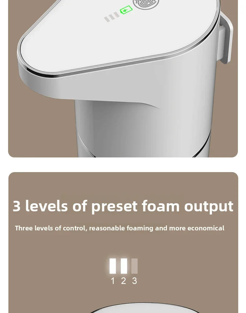 2026 New Automatic Foam Soap Dispensers Bathroom Smart Washing Hand Machine With USB Charging White High Quality ABS Material