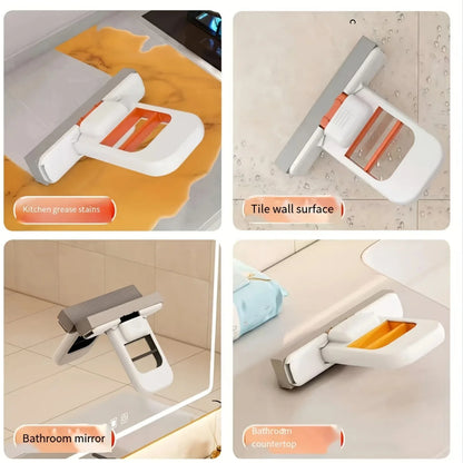 Mop and Sponge Sets Self Squeezing Mini Handheld Sponge Mop Foldable Desktop Cleaning Tool for Bathroom Kitchen Tabletop Glass