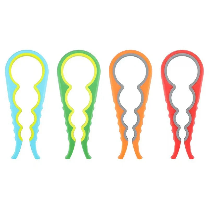 Multifunctional 4-in-1 Kitchen Tool Jar Gripper Lid Opener Can Opener Bottle Opener - Easy to Use Home Essential