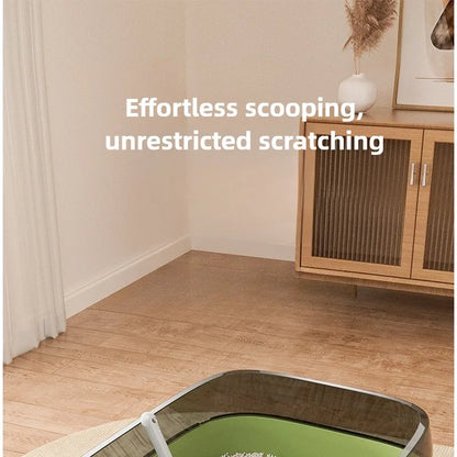 Anti Tracking Semi‑Enclosed Cat Litter Box Odor Control Pet Toilet with Detachable Scoop for Indoor Cats