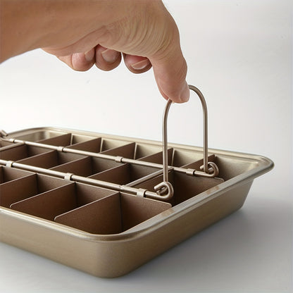 1pc Brownie Cake Pan With Dividers (12.2''x7.7'') Stainless Steel Loaf Pan Non-Stick Square Muffin Pan Blondie Bakeware