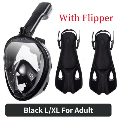 Underwater Scuba Anti Fog Full Face Diving Mask Snorkeling Respiratory Masks Safe Waterproof Swimming Equipment for Adult Kids