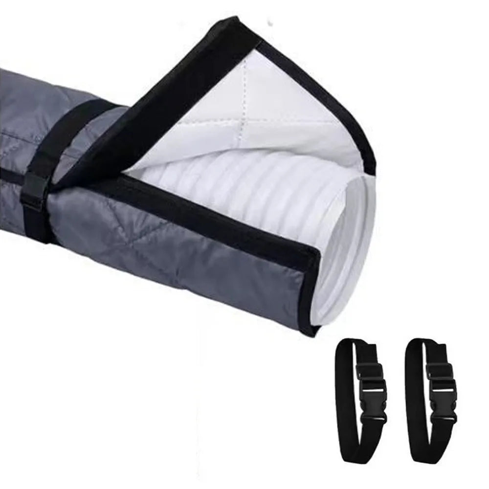 Adjustable Straps Air Conditioner Hose Cover Waterproof with 2 Buckle Straps Hose Insulation Cover Heat Insulation Protective