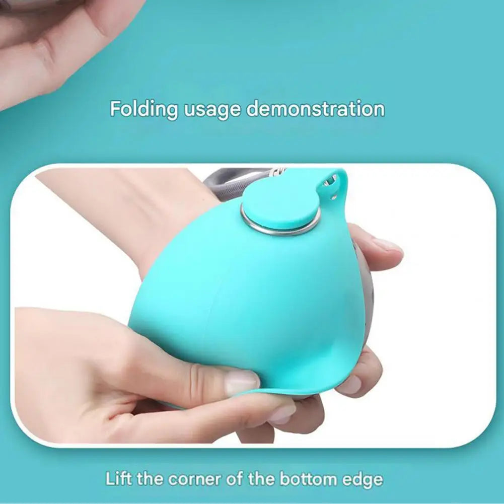 Spherical Dog Water Bottle Portable Hiking Water Dispenser Leak-Proof  Foldable Silicone Bowl for Dogs Travel Outdoor Walking