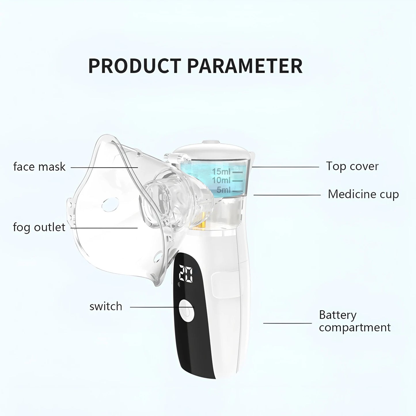 Mesh Nebuliser Medical Silent Nebuliser Cough Compressor for Children Adults Masked Asthma Inhaler Portable Humidifier