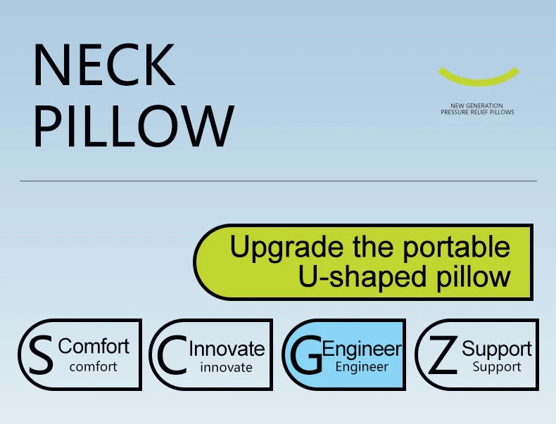 Travel Neck Pillow Slow Rebound Memory Foam U-shaped Pillow Comfortable Soft Car and Airplane Neck Pillow Office Nap