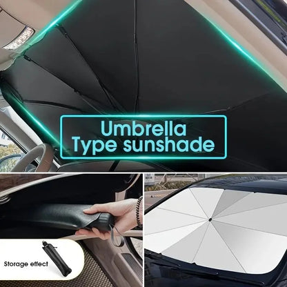 Portable Car Windshield Sunshade, Foldable Windshield Sun Umbrella, Car Exterior Accessory, Car Windshield Cooling Umbrella for Daily Use, Car Window Shades