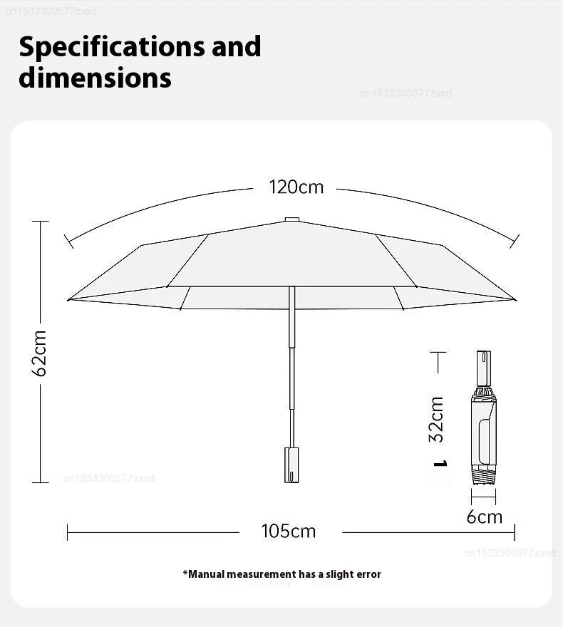 ZUODU Fully Automatic Reverse-Folding Umbrella Durable Wind-resistant Umbrella Rainproof UV Resistant Umbrella Sun Protection
