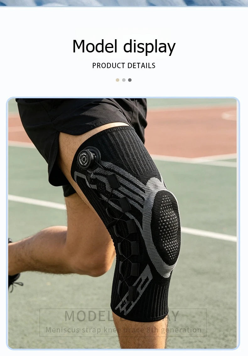 Sports knee support strap with spring support silicone shock absorption suitable for running basketball hiking outdoor sports