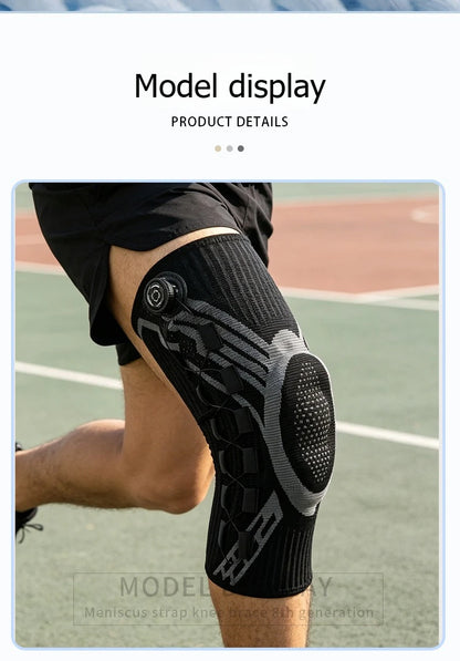 Sports knee support strap with spring support silicone shock absorption suitable for running basketball hiking outdoor sports