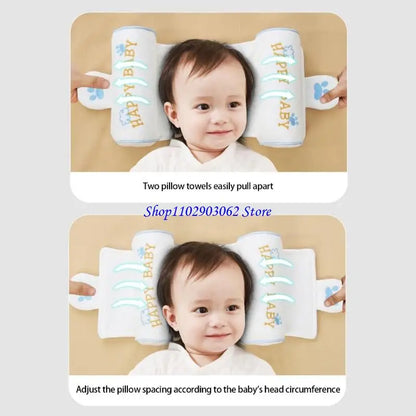 B5XB Infant Head Rest Pillow Breathable Pearls Cotton Filling Machine Washable Design For Crib Strollers Car