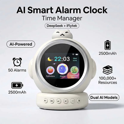 Smart AI Alarm Clock for Kids Ok to Wake Children with Sleep Training and Sound Talking Robot Toy Birthday Gift for Boy Girls
