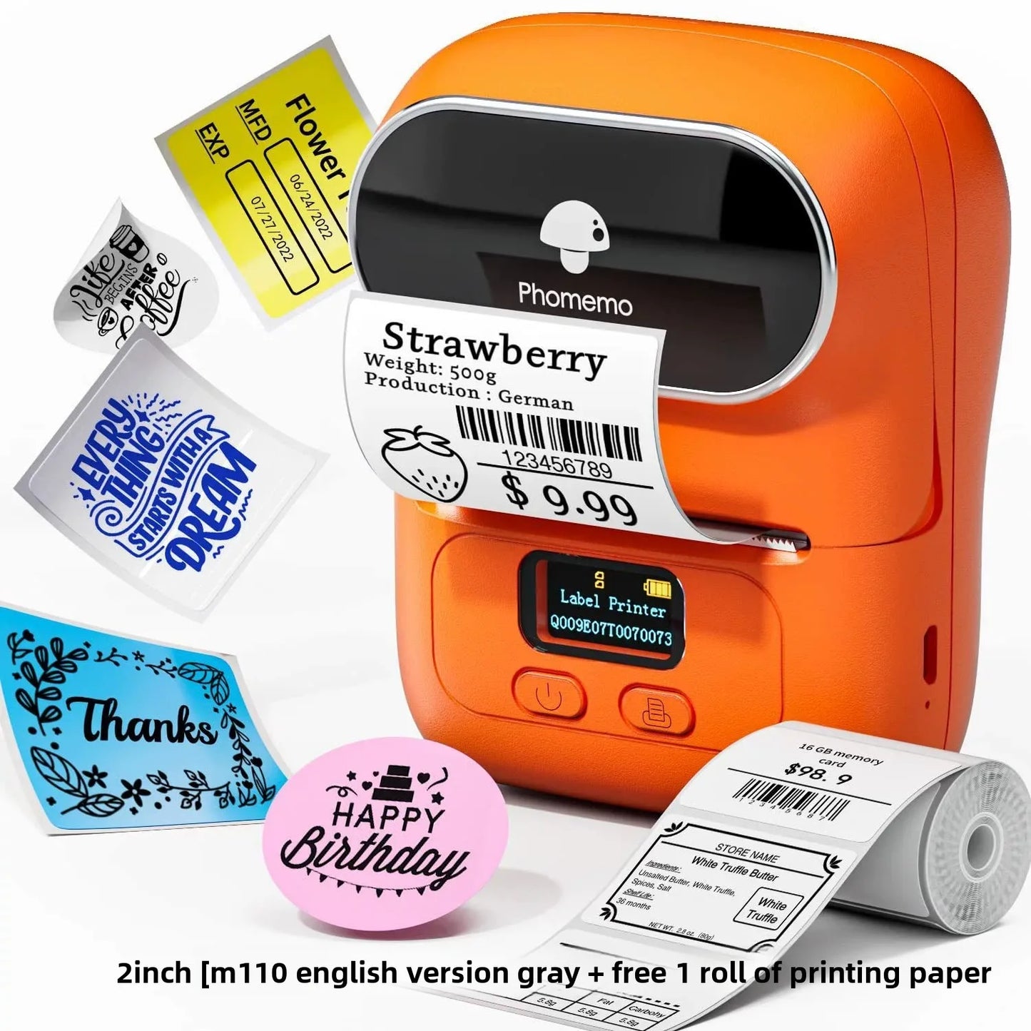 Suitable for M108 label printer, small cross-border e-commerce price Bluetooth self-adhesive thermal printer