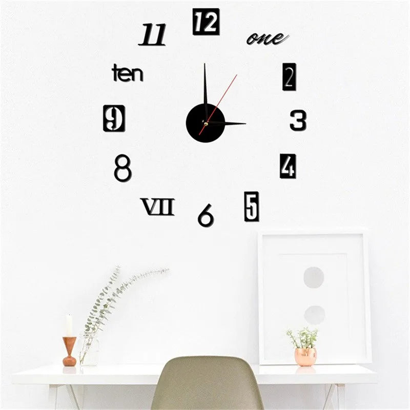 Creative Luminous Silent Wall Clock DIY Living Room Bedroom Three-dimensional Decorative Digital Clock Acrylic Wall Home Decor