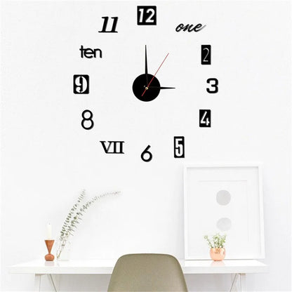 Creative Luminous Silent Wall Clock DIY Living Room Bedroom Three-dimensional Decorative Digital Clock Acrylic Wall Home Decor