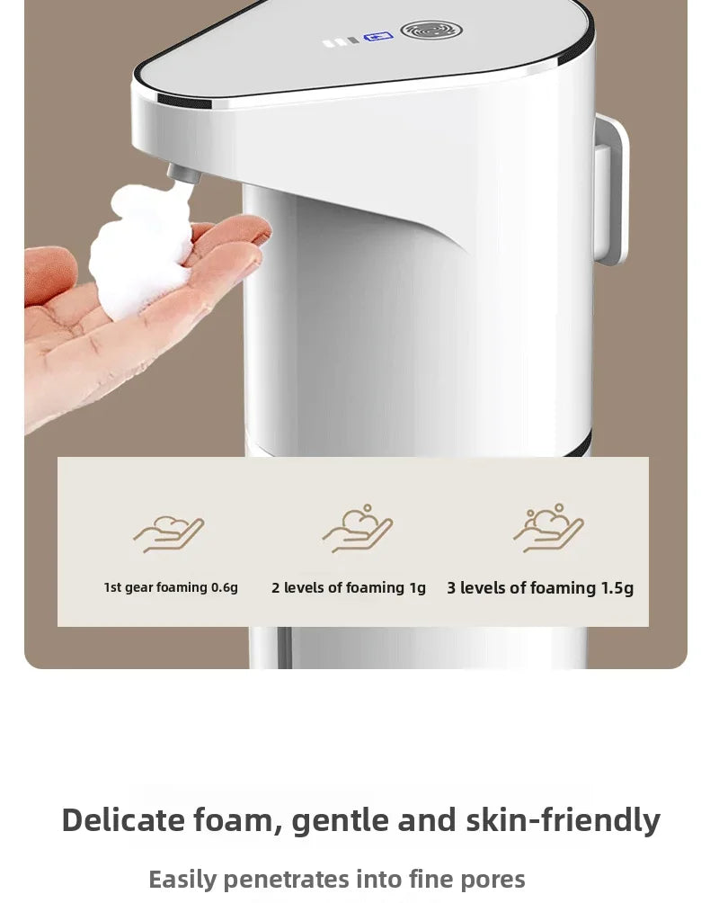 2026 New Automatic Foam Soap Dispensers Bathroom Smart Washing Hand Machine With USB Charging White High Quality ABS Material