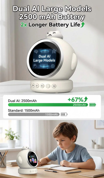 Smart AI Alarm Clock for Kids Ok to Wake Children with Sleep Training and Sound Talking Robot Toy Birthday Gift for Boy Girls