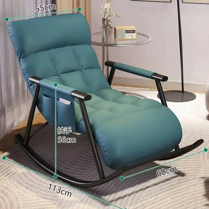 Rocking chair Adult recliner Balcony Lazy sofa Internet celebrity leisure chair Lunch break folding back chair